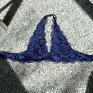 Small blue lace bralette